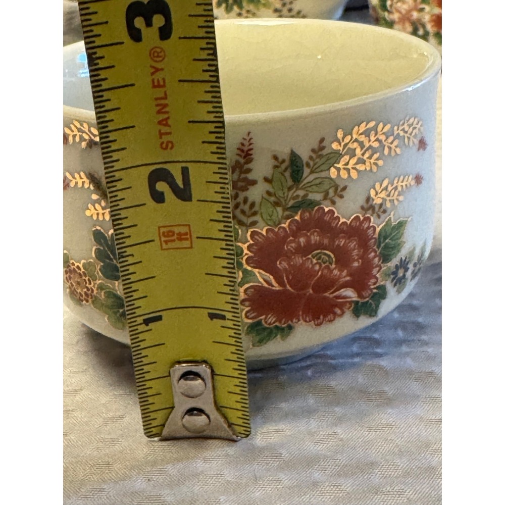 Vintage 8 Piece Japanese Made Floral Tea Set, Teapot With Lid And 6 Tea Cups - Picture 6 of 16